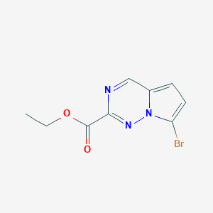 molecular formula C9H8BrN3O2 B13330813 Ethyl 7-bromopyrrolo[2,1-f][1,2,4]triazine-2-carboxylate 