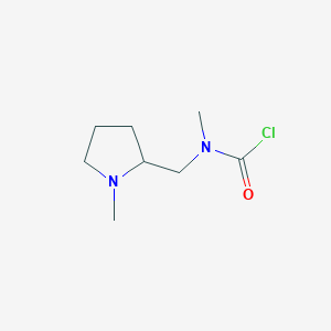 molecular formula C8H15ClN2O B13330818 N-methyl-N-[(1-methylpyrrolidin-2-yl)methyl]carbamoyl chloride 