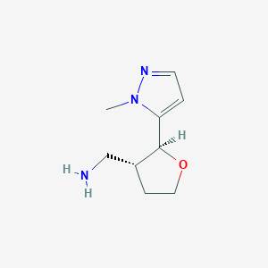 molecular formula C9H15N3O B13330834 Rel-((2S,3R)-2-(1-methyl-1H-pyrazol-5-yl)tetrahydrofuran-3-yl)methanamine 