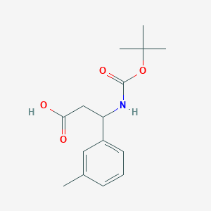 molecular formula C15H21NO4 B1333088 3-[(Tert-butoxycarbonyl)amino]-3-(3-methylphenyl)propanoic acid CAS No. 284493-57-8