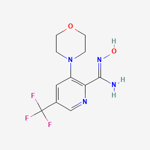 molecular formula C11H13F3N4O2 B13330933 N-Hydroxy-3-morpholino-5-(trifluoromethyl)picolinimidamide 