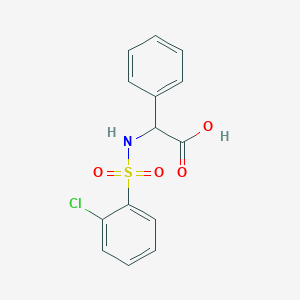 molecular formula C14H12ClNO4S B1333108 2-{[(2-Chlorophenyl)sulfonyl]amino}-2-phenylacetic acid CAS No. 250714-42-2