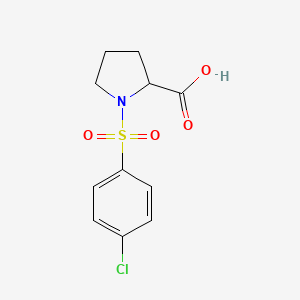 molecular formula C11H12ClNO4S B1333112 1-[(4-Chlorophenyl)sulfonyl]-2-pyrrolidinecarboxylic acid CAS No. 73096-27-2