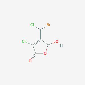 B133312 3-Chloro-4-(bromochloromethyl)-5-hydroxy-2(5H)-furanone CAS No. 132059-51-9