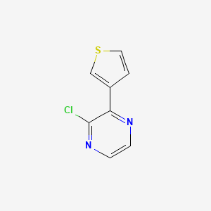 molecular formula C8H5ClN2S B13331243 2-Chloro-3-(thiophen-3-yl)pyrazine 