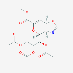 molecular formula C₁₈H₂₃NO₁₀ B133314 methyl (3aR,4R,7aR)-2-methyl-4-(1S,2R,3-triacetoxypropyl)-3a,7a-dihydro-4H-pyrano(3,4-d)oxazole-6-carboxylate CAS No. 78850-37-0
