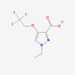molecular formula C8H9F3N2O3 B13331434 1-Ethyl-4-(2,2,2-trifluoroethoxy)-1H-pyrazole-3-carboxylic acid 