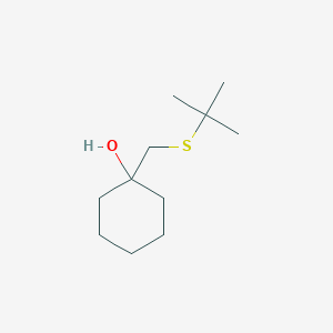 molecular formula C11H22OS B13331485 1-[(Tert-butylsulfanyl)methyl]cyclohexan-1-ol 