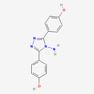 molecular formula C14H12N4O2 B1333150 4-[4-amino-5-(4-hydroxyphenyl)-4H-1,2,4-triazol-3-yl]benzenol CAS No. 223645-69-0