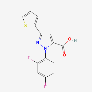 molecular formula C14H8F2N2O2S B1333170 1-(2,4-二氟苯基)-3-(噻吩-2-基)-1H-吡唑-5-羧酸 CAS No. 618382-86-8