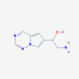 molecular formula C8H10N4O B13331957 2-Amino-1-(pyrrolo[2,1-f][1,2,4]triazin-6-yl)ethan-1-ol 
