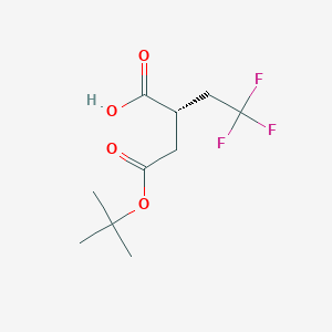 molecular formula C10H15F3O4 B13332051 (S)-2-(2-(tert-Butoxy)-2-oxoethyl)-4,4,4-trifluorobutanoic acid 
