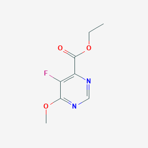 molecular formula C8H9FN2O3 B13332296 Ethyl 5-fluoro-6-methoxypyrimidine-4-carboxylate 