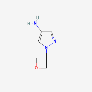 molecular formula C7H11N3O B13332901 1-(3-Methyloxetan-3-yl)-1H-pyrazol-4-amine 