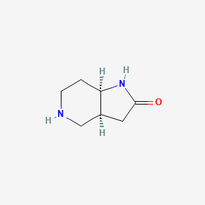 molecular formula C7H12N2O B13332914 (3AS,7aR)-octahydro-2H-pyrrolo[3,2-c]pyridin-2-one 