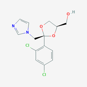 molecular formula C14H14Cl2N2O3 B133330 cis-2-(2,4-Dichlorophenyl)-2-(1H-imidazol-1-ylmethyl)-1,3-dioxolane-4-methanol CAS No. 61397-58-8