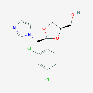 molecular formula C₁₄H₁₄Cl₂N₂O₃ B133330 [(2S,4R)-2-(2,4-dichlorophenyl)-2-(imidazol-1-ylmethyl)-1,3-dioxolan-4-yl]methanol CAS No. 61397-58-8