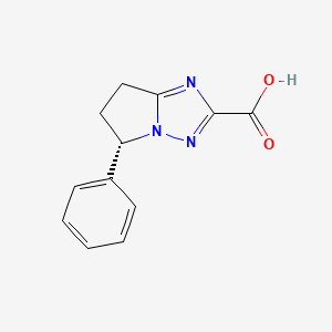 molecular formula C12H11N3O2 B13333272 (S)-5-Phenyl-6,7-dihydro-5H-pyrrolo[1,2-b][1,2,4]triazole-2-carboxylic acid 