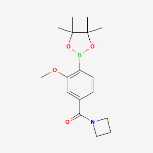 molecular formula C17H24BNO4 B13333368 Azetidin-1-yl(3-methoxy-4-(4,4,5,5-tetramethyl-1,3,2-dioxaborolan-2-yl)phenyl)methanone 
