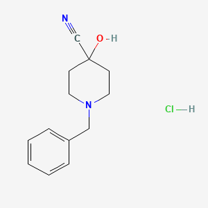 molecular formula C13H17ClN2O B1333345 1-Benzyl-4-cyano-4-hydroxypiperidine hydrochloride CAS No. 71617-20-4