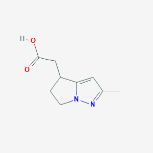 molecular formula C9H12N2O2 B13333561 2-(2-Methyl-5,6-dihydro-4H-pyrrolo[1,2-b]pyrazol-4-yl)acetic acid 