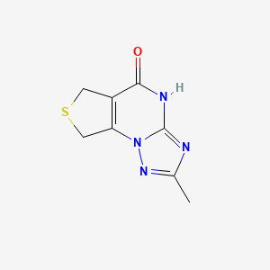 molecular formula C8H8N4OS B13333578 11-Methyl-4-thia-1,8,10,12-tetraazatricyclo[7.3.0.0,2,6]dodeca-2(6),9,11-trien-7-one 
