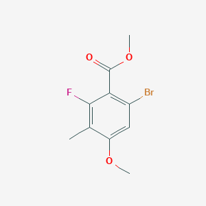 molecular formula C10H10BrFO3 B13333644 Methyl 6-bromo-2-fluoro-4-methoxy-3-methylbenzoate 