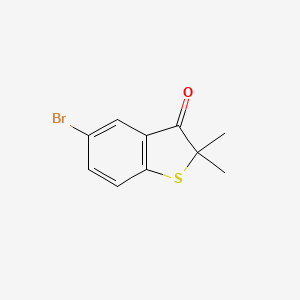 molecular formula C10H9BrOS B13333651 5-Bromo-2,2-dimethylbenzo[b]thiophen-3(2h)-one 