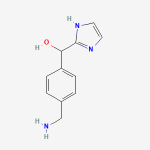 molecular formula C11H13N3O B13333704 (4-(Aminomethyl)phenyl)(1H-imidazol-2-yl)methanol 