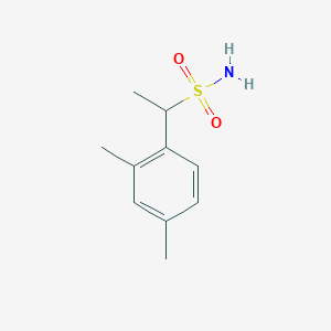 molecular formula C10H15NO2S B13333892 1-(2,4-Dimethylphenyl)ethane-1-sulfonamide 