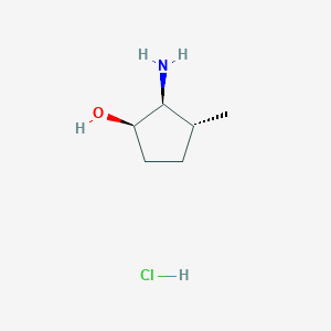 molecular formula C6H14ClNO B13333915 (1R,2S,3R)-2-Amino-3-methylcyclopentan-1-ol hydrochloride 