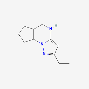 molecular formula C11H17N3 B13333956 11-Ethyl-1,8,12-triazatricyclo[7.3.0.0,2,6]dodeca-9,11-diene 