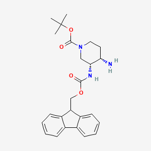 molecular formula C25H31N3O4 B13333982 Rel-(3R,4S)-tert-Butyl 3-((((9H-fluoren-9-yl)methoxy)carbonyl)amino)-4-aminopiperidine-1-carboxylate 