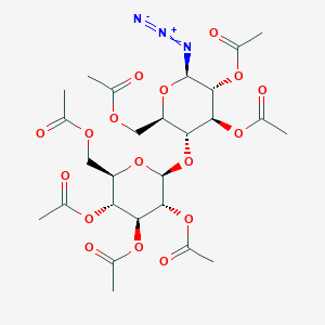 molecular formula C26H35N3O17 B1333406 [(2R,3R,4S,5R,6R)-4,5-二乙酰氧基-6-叠氮基-3-[(2S,3R,4S,5R,6R)-3,4,5-三乙酰氧基-6-(乙酰氧基甲基)氧杂环-2-基]氧杂环-2-基]甲基乙酸酯 CAS No. 30854-62-7