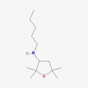 molecular formula C13H27NO B13334081 2,2,5,5-Tetramethyl-N-pentyloxolan-3-amine 