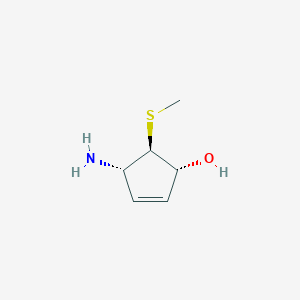 molecular formula C6H11NOS B133341 (1R,4S,5R)-4-amino-5-methylsulfanylcyclopent-2-en-1-ol CAS No. 154396-79-9