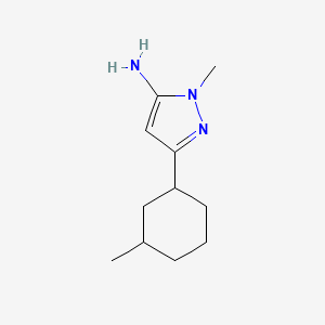 molecular formula C11H19N3 B13334148 1-Methyl-3-(3-methylcyclohexyl)-1H-pyrazol-5-amine 