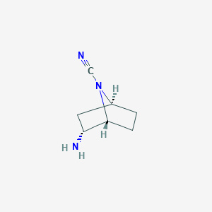 molecular formula C7H11N3 B13334242 (1R,2R,4S)-2-Amino-7-azabicyclo[2.2.1]heptane-7-carbonitrile 