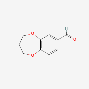 molecular formula C10H10O3 B1333429 3,4-dihydro-2H-1,5-benzodioxepine-7-carbaldehyde CAS No. 67869-90-3