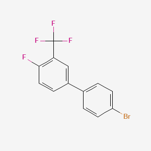 molecular formula C13H7BrF4 B13334293 4'-Bromo-4-fluoro-3-(trifluoromethyl)-1,1'-biphenyl 