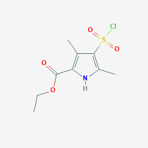 molecular formula C9H12ClNO4S B1333436 ethyl 4-(chlorosulfonyl)-3,5-dimethyl-1H-pyrrole-2-carboxylate CAS No. 368869-88-9