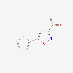 molecular formula C8H5NO2S B1333437 5-Thiophen-2-yl-isoxazole-3-carbaldehyde CAS No. 465514-11-8