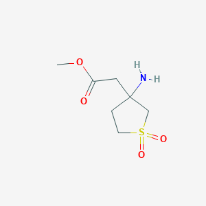 molecular formula C7H13NO4S B13334555 Methyl 2-(3-amino-1,1-dioxidotetrahydrothiophen-3-yl)acetate 