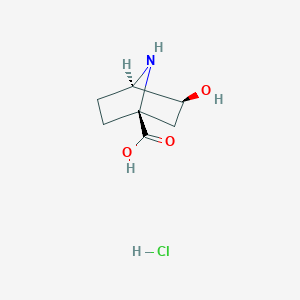 molecular formula C7H12ClNO3 B13334575 (1S,3S,4R)-3-Hydroxy-7-azabicyclo[2.2.1]heptane-1-carboxylic acid hydrochloride 