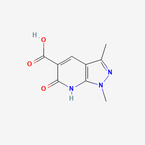 molecular formula C9H9N3O3 B13334580 1,3-Dimethyl-6-oxo-1H,6H,7H-pyrazolo[3,4-B]pyridine-5-carboxylic acid 