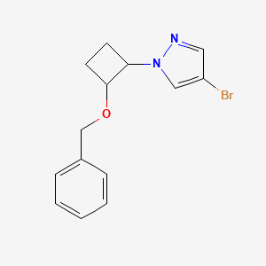 molecular formula C14H15BrN2O B13334594 1-(2-(Benzyloxy)cyclobutyl)-4-bromo-1H-pyrazole 