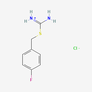 molecular formula C8H10ClFN2S B1333472 Amino[(4-fluorobenzyl)sulfanyl]methaniminium chloride 
