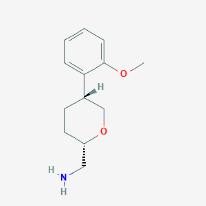 molecular formula C13H19NO2 B13334762 ((2S,5R)-5-(2-Methoxyphenyl)tetrahydro-2H-pyran-2-yl)methanamine 