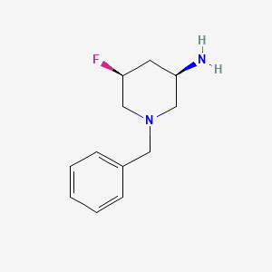 molecular formula C12H17FN2 B13334788 (3R,5S)-1-benzyl-5-fluoropiperidin-3-amine 