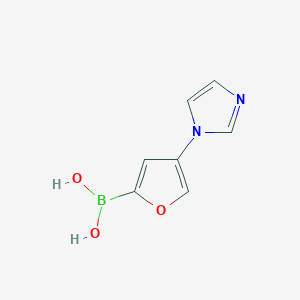 molecular formula C7H7BN2O3 B13334829 (4-(1H-Imidazol-1-yl)furan-2-yl)boronic acid 